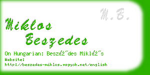 miklos beszedes business card